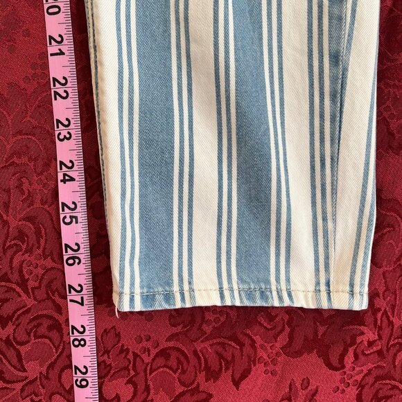 American Eagle Striped Mom Jeans High Rise Size 6 Regular - Picture 14 of 16